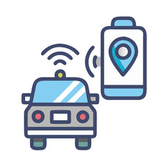 Autonomous car connected to location data on phone
