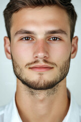 Obraz premium Close-up of a smiling business man, a handsome business tough guy