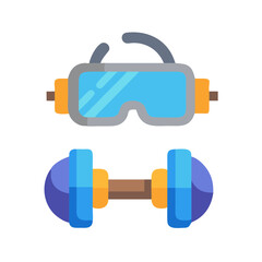 Virtual Fitness: VR Goggles and Dumbbell for Workout