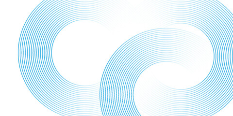 bstract blue circle lines on white background. Geometric stripe line art design. Modern gradient lines pattern. Futuristic technology concept vector eps10