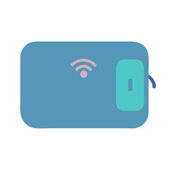 Wireless Card Reader Flat Vector Art Illustration Design