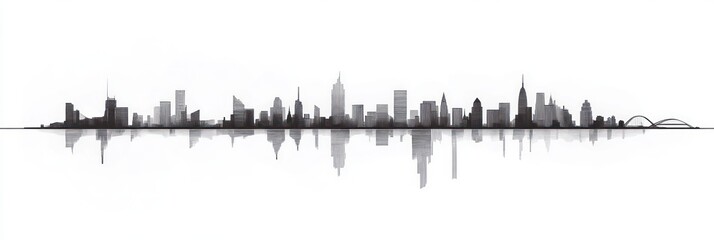 Minimalist Luxembourg City Skyline Dark Line Art on White Background