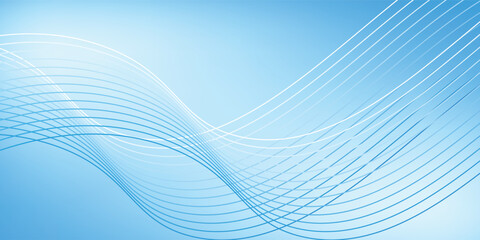Abstract blue gradient background with shining lines waves. Minimalist background for banner, poster, cover, brochure, flyer, website vector illustration eps10