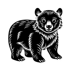 bear-cub-vector-silhouette illustration