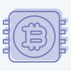 Icon CPU Mining. related to Cryptocurrency symbol. two tone style