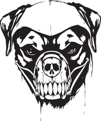 Rottweiler, rottie Peeking Dog,black vector silhouette illustration on white background