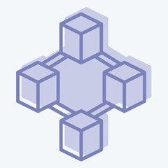 Icon Blockchain. related to Cryptocurrency symbol. two tone style