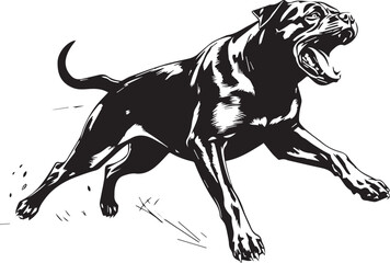 Fototapeta premium Rottweiler, rottie Peeking Dog,black vector silhouette illustration on white background