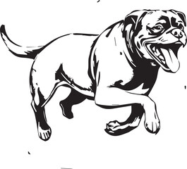 Rottweiler, rottie Peeking Dog,black vector silhouette illustration on white background