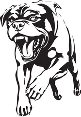 Rottweiler, rottie Peeking Dog,black vector silhouette illustration on white background