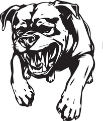 Rottweiler, rottie Peeking Dog,black vector silhouette illustration on white background