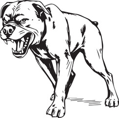 Rottweiler, rottie Peeking Dog,black vector silhouette illustration on white background