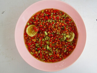 Refreshing spicy salad recipe home kitchen food photography bright colors top view summer dish ideas