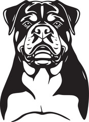 Rottweiler, rottie Peeking Dog,black vector silhouette illustration on white background