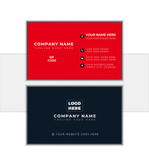 Simple red and black corporate business card design 
