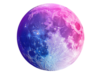 Celestial Sphere: A Vibrant, Colorized Moon Image