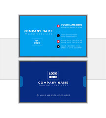 Modern and simple business card design with blue & nevy blue color 
