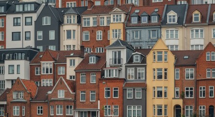Fototapeta premium Densely Packed Colorful Houses in European City