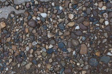 Natural gravel composition outdoor ground texture image earthy environment close-up viewpoint...