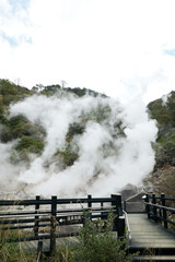 迫力がある八幡地獄の風景