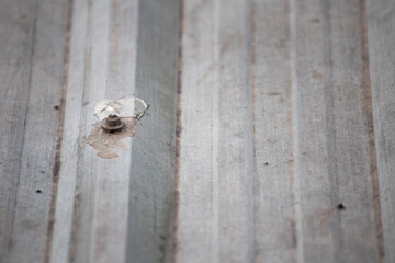 Bullet hole marking on metal surface industrial setting close-up photography textured environment ground level viewpoint