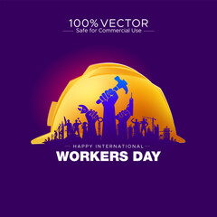 Theme design for International Workers Day or Labour day celebration background.