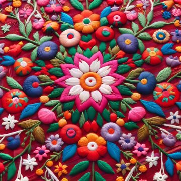 Phulkari Embroidery and floral motifs