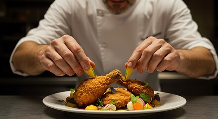 Fried Chicken Plating by Chef