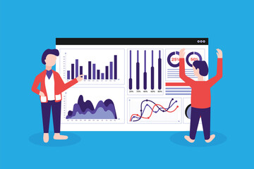 Businessman working data Analysis web page concept