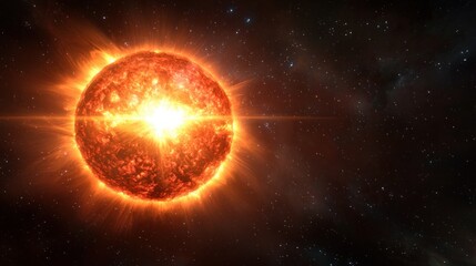 Fototapeta premium Powerful Solar Flare in Space