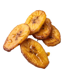 Fried plantains isolated on white background