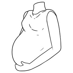 pregnant illustration hand drawn outline vector