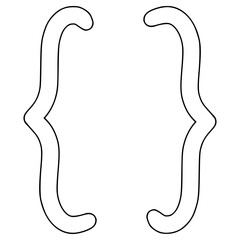 curly brackets illustration hand drawn outline vector
