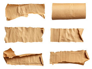 Collection of Torn Brown Paper Pieces: Texture and Backgrounds for Design Projects