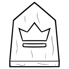 shogi piece illustration hand drawn outline vector