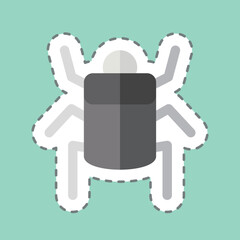 Sticker line cut Egyptian Scrab. related to Insects symbol. design editable