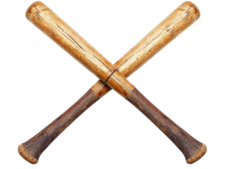 Vintage Wooden Baseball Bats Crossed: A Classic Image of Sport and Nostalgia