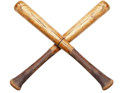 Vintage Wooden Baseball Bats Crossed: A Classic Image of Sport and Nostalgia