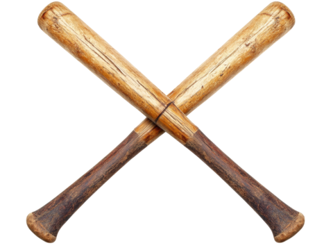 Vintage Wooden Baseball Bats Crossed: A Classic Image of Sport and Nostalgia