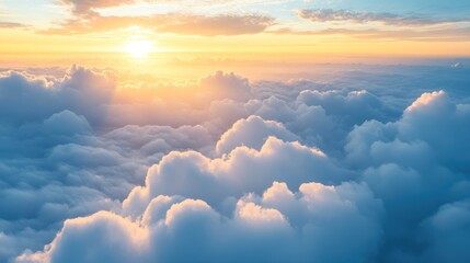 Golden Hour Above the Clouds: A Serene Aerial View