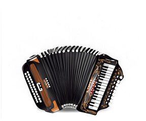 Illustration of an Adorable Accordion Surrounded by Musical Notes, Creating a Whimsical and Enchanting Scene Perfect for Music Lovers and Artistic Designs