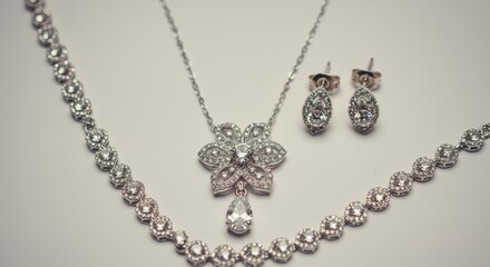 Elegant Bridal Jewelry Set with Sparkling Diamonds