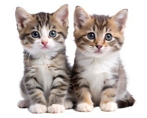 Two adorable kittens on white background