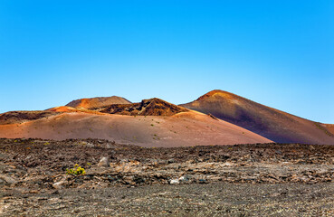 Volcanic landscape, Timanfaya National Park, Island Lanzarote, Canary Islands, Spain.