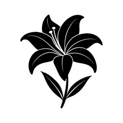 Easter-lily-vector-silhouette illustration