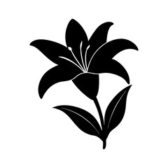 Easter-lily-vector-silhouette illustration