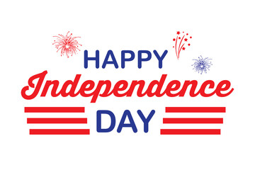 Independence day USA banner template american flags Garlands decor.4th of July celebration poster template.fourth of july calligraphy vector illustration 