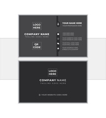 Modern Dark,Gray And black color, Business Card Template, with editable vector design
