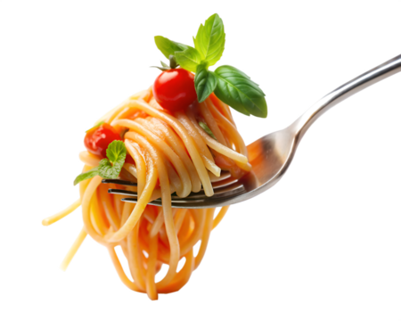 Delicious Spaghetti on a Fork Italian Cuisine Food Photography