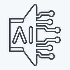 Icon AI Sound. related to Artificial Intelligence symbol. line style